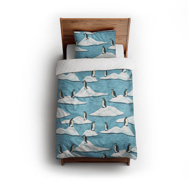Arctic Penguins twin - cotton - White Backing