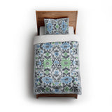 Corriana Blue & Green twin - cotton - White Backing