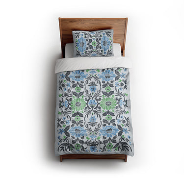 Corriana Blue & Green twin - cotton - White Backing