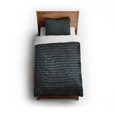 Euclid Black & Slate twin - cotton - White Backing