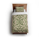 Floranna Ivory & Green twin - cotton - White Backing