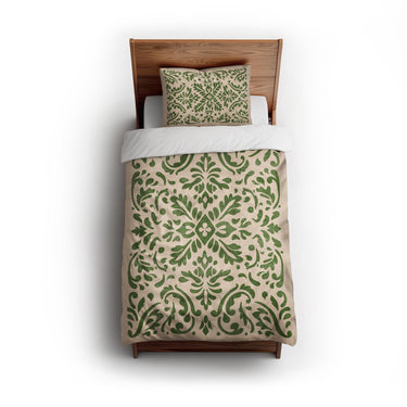 Floranna Ivory & Green twin - cotton - White Backing