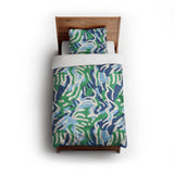 Leonardo Blue Green twin - cotton - White Backing
