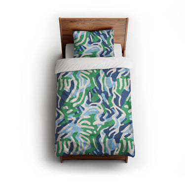 Leonardo Blue Green twin - cotton - White Backing