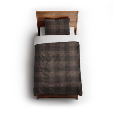 Buffalo Plaid Hickory Brown twin - cotton - White Backing