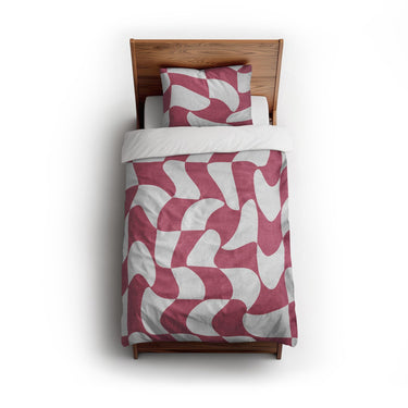 Twyla Checkered Fuchsia twin - cotton - White Backing