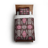 Topanga Burgandy & Pink twin - cotton - White Backing