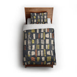 Milo Navy Lime & Terracotta twin - cotton - White Backing