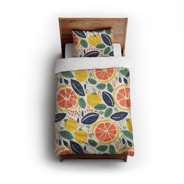Pamplemousse and Bay Leaf twin - cotton - White Backing