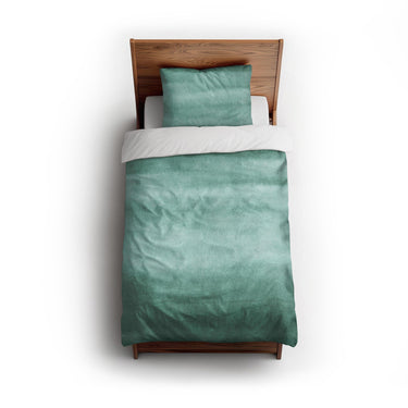 Jacinda Watercolor Teal Ombre twin - cotton - White Backing