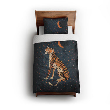 Night Cheetah twin - cotton - White Backing