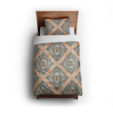 Boden Orange & Blue twin - cotton - White Backing
