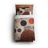 Charl Orange & Taupe twin - cotton - White Backing
