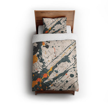 Jason Dark Teal & Orange twin - cotton - White Backing