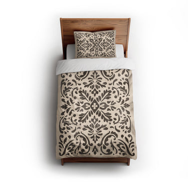 Floranna Ivory & Black twin - cotton - White Backing