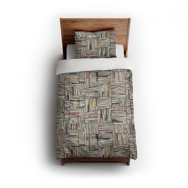 Atticus Multicolor Crosshatch twin - cotton - White Backing