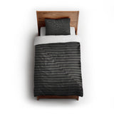 Euclid Black & Neutral Grey twin - cotton - White Backing