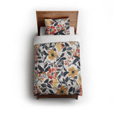 Caroline Blue & Red twin - cotton - White Backing