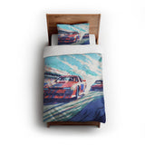 8 Bit Stock Cars twin - cotton - White Backing
