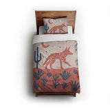 Desert Coyote Denim Blue & Terracotta twin - cotton - White Backing