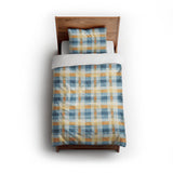 Monroe Plaid Blue & Yellow twin - cotton - White Backing