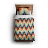 Firekaat Blue & Orange twin - cotton - White Backing