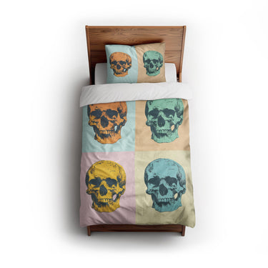 Pop Art Skulls twin - cotton - White Backing