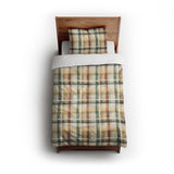 Madras Plaid Taupe Green twin - cotton - White Backing