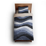 Sinuous Navy Monochrome twin-xl - microfiber - Natural Backing