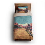 Southwestern Ghost Town twin-xl - microfiber - Natural Backing