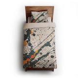 Jason Dark Teal & Orange twin-xl - microfiber - Natural Backing