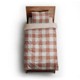 Buffalo Plaid Light Terracotta twin-xl - microfiber - Natural Backing