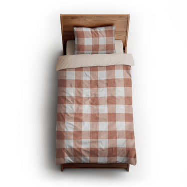 Buffalo Plaid Light Terracotta twin-xl - microfiber - Natural Backing