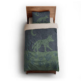 Desert Coyote Midnight Blue & Sage Green twin-xl - microfiber - Natural Backing