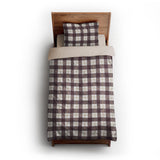 Wallace Plaid Maroon & Gold twin-xl - microfiber - Natural Backing