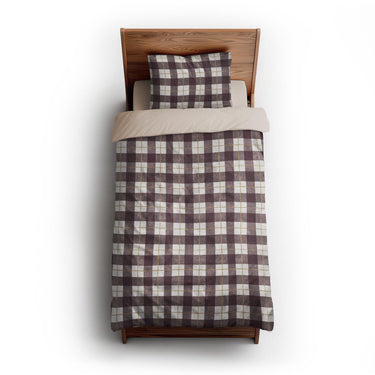 Wallace Plaid Maroon & Gold twin-xl - microfiber - Natural Backing