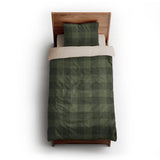 Buffalo Plaid Dark Olive twin-xl - microfiber - Natural Backing