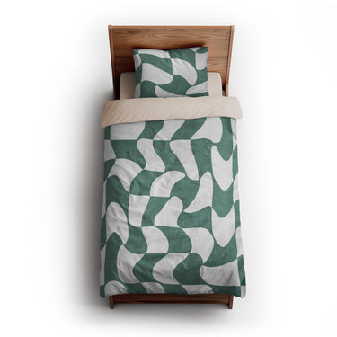 Twyla Checkered Aquamarine twin-xl - microfiber - Natural Backing