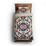 Wilhemina Navy & Red twin-xl - microfiber - Natural Backing