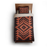 Reyno Orange & Maroon twin-xl - microfiber - Natural Backing