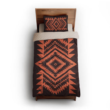 Reyno Orange & Maroon twin-xl - microfiber - Natural Backing