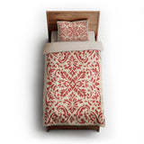 Floranna Ivory & Red twin-xl - microfiber - Natural Backing