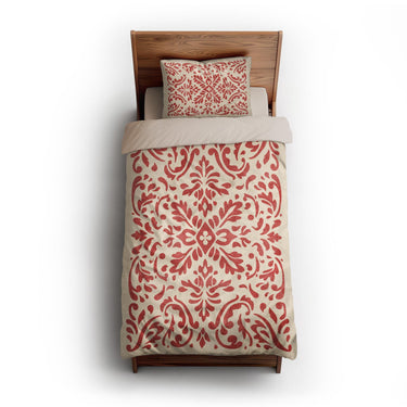 Floranna Ivory & Red twin-xl - microfiber - Natural Backing