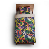 Umberto Black Multicolor twin-xl - microfiber - Natural Backing