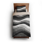 Sinuous Grey Monochrome twin-xl - microfiber - Natural Backing