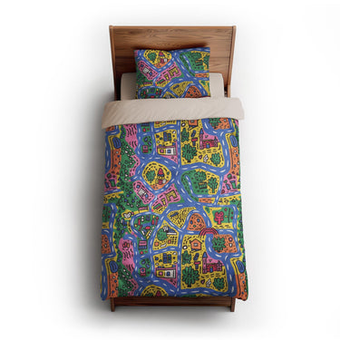 Kids Road Map twin-xl - microfiber - Natural Backing