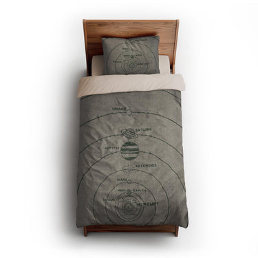 Solar System Taupe & Forest twin-xl - microfiber - Natural Backing