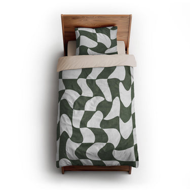 Twyla Checkered Army Green twin-xl - microfiber - Natural Backing