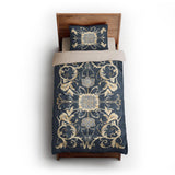 Belinda Navy & Ivory twin-xl - microfiber - Natural Backing