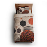 Charl Orange & Taupe twin-xl - microfiber - Natural Backing